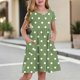 thumbnail image 2 of Girls 2025 Summer Dresses Striped Short Sleeve Casual Dress with Pockets Soft Perfect for Everyday Wear ,Sie:120, 2 of 9