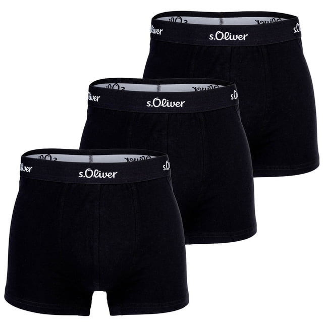 s.Oliver Calzoncillos para hombre, paquete de 3 - Boxer Briefs, Algodón Stretch Negro L