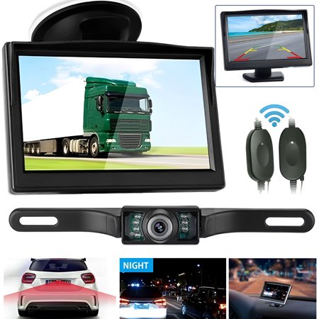 Backup Camera, 5”HD 1080P Rear View Monitor kit with IP69 Waterproof, Night Vision, DIY Grid Lines for Car Truck Minivan