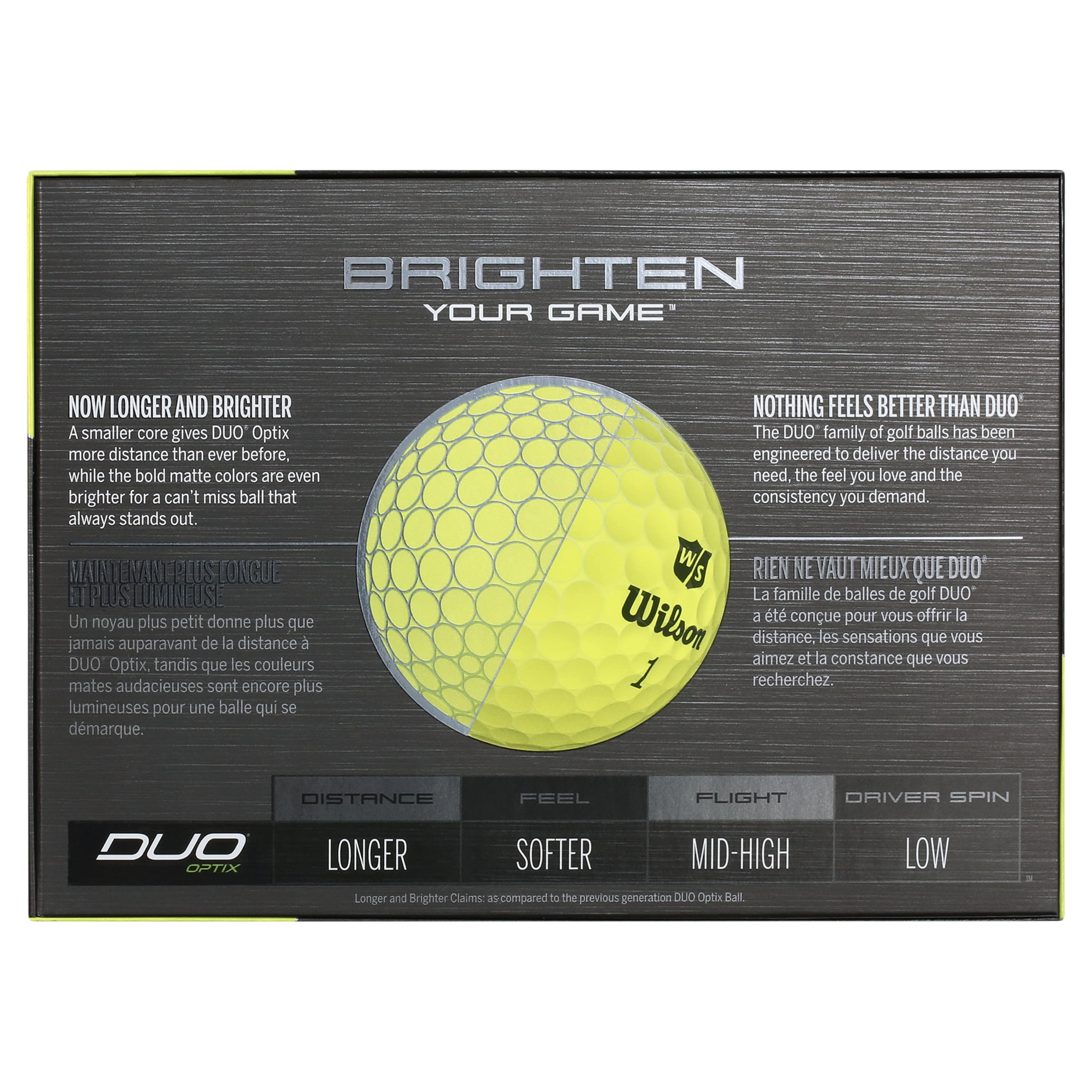 Wilson Staff Duo Optix NFL Golf Balls Yellow, Green Bay Packers, 12 Pack