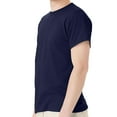thumbnail image 3 of Hanes EcoSmart Men's Short Sleeve T-Shirt, Crewneck Classic Fit Tee, Cotton-Poly, Navy, XL, 3 of 5