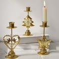 thumbnail image 6 of Christmas Candle Holder Festival Hollowed Star Tree Heart Designs Iron Candlestick Holiday Tabletop Centerpieces Decors, 6 of 13
