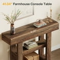 thumbnail image 6 of Finmind  Farmhouse 2-Tier Console Table,  41.34-Inch Narrow Sofa Table with Storage Shelves for Living Room, Rustic Brown, 6 of 9
