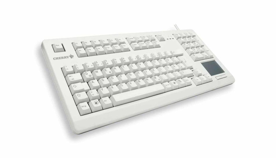 Cherry 16″ USB keyboard with Touchpad, Light Grey