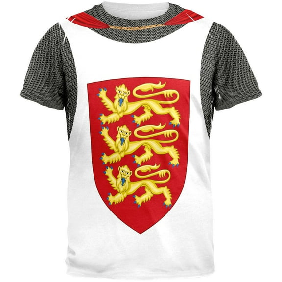 King Richard Lionheart Knight Costume All Over Adult T-Shirt - Medium