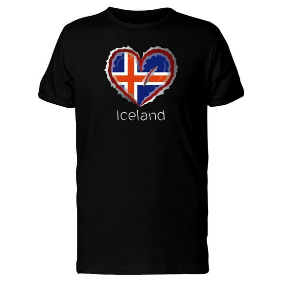 Iceland Scratched Flag Heart Tee Men's -Image by Shutterstock