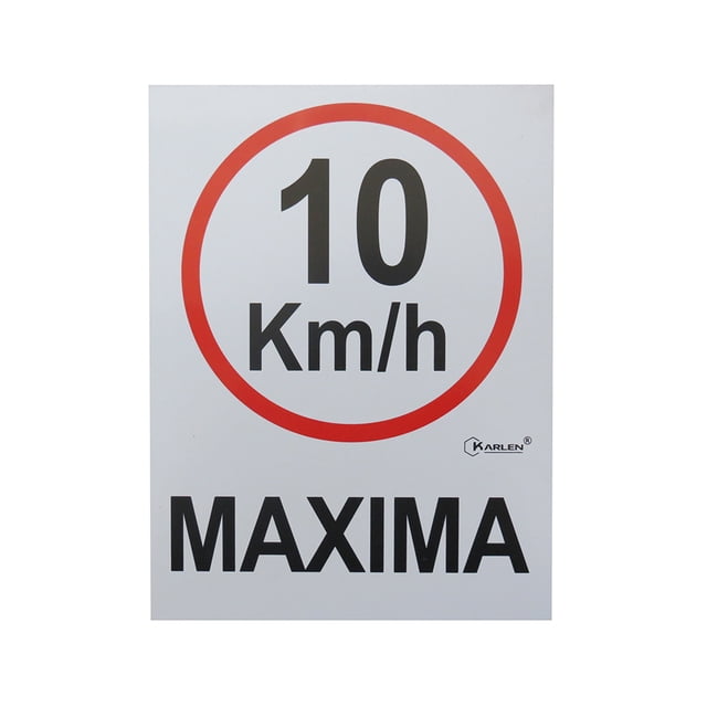Letrero Señalización 10 km/h Máxima KARLEN 30 x 40