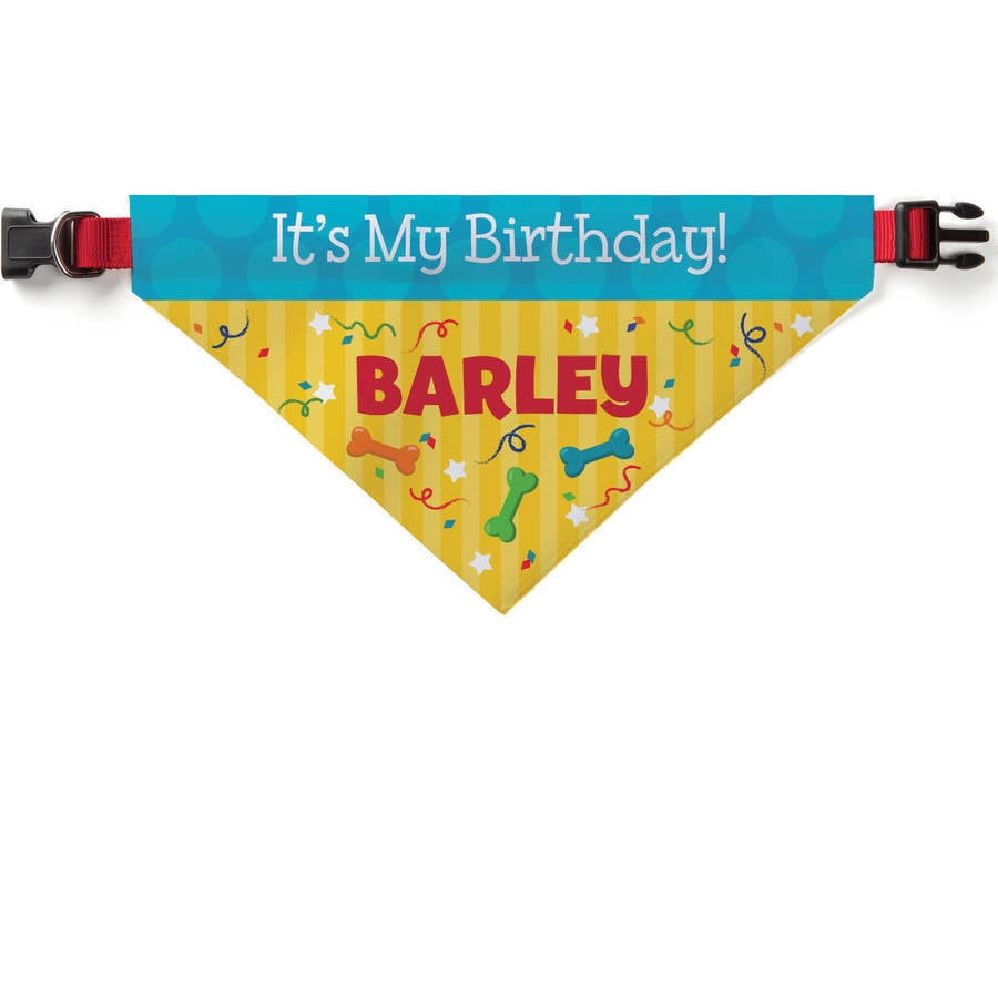 It's My Birthday Personalized Pet Bandana Collar Cover