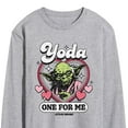 thumbnail image 3 of Star Wars - Valentine Yoda One For Me - Men's Long Sleeve Graphic T-Shirt, 3 of 5