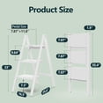 thumbnail image 2 of 3 Step Ladder, Folding Step Stool with Wide Pedals, Compact Stepping Stool for Kitchen, Sturdy Steel Ladders with Anti-Slip Feet, Supports up to 330 lbs - White, 2 of 12