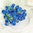 thumbnail image 5 of BalsaCircle 3 Royal Blue Bouquets 13 in Artificial Flowers Silk Rose Bud Floral Bushes Wedding Party Events Decorations, 5 of 8