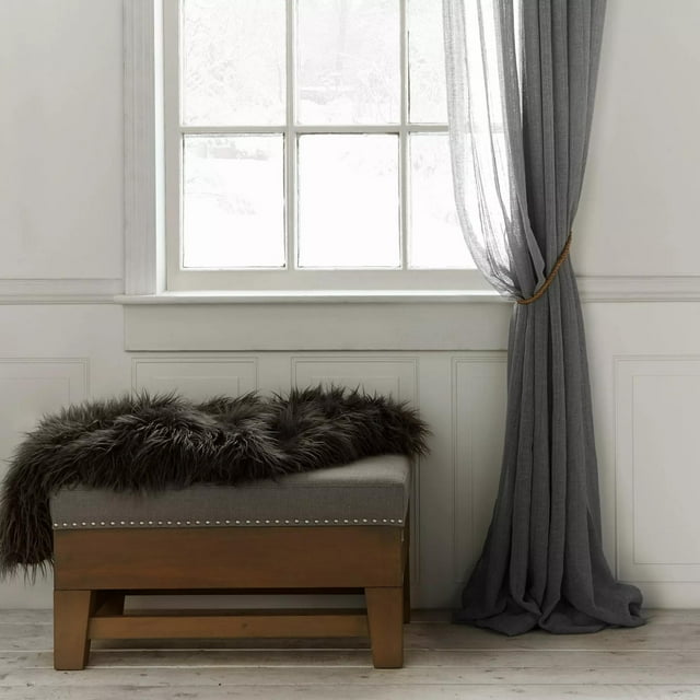 Bouclair Rideau Voile Ondulé Blanc 50x96 Po (127x244 cm)