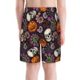 thumbnail image 3 of Cauagu Halloween With Skull Print Swim Trunks for Men,Youth Boys Swim Shorts Compression Liner Beach Shorts Boys' Swimming Shorts 7-20 Years Bathing Suit-Small, 3 of 7