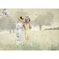 thumbnail image 2 of Homer, Winslow 32x24 Gold Ornate Wood Framed with Double Matting Museum Art Print Titled - Girls Strolling In An Orchard, 2 of 4