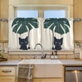 thumbnail image 2 of Yayeee Kitchen Curtains Tier Set of 2 Light Filtering 57"x36" Over Sink Window Panels, Black Cat Plants, 2 of 7