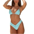 thumbnail image 1 of Women's Triangle String Bikini Set Sexy Tie Back Two Piece Swimsuit Cute Spaghetti Strap Bathing Suit, 1 of 6