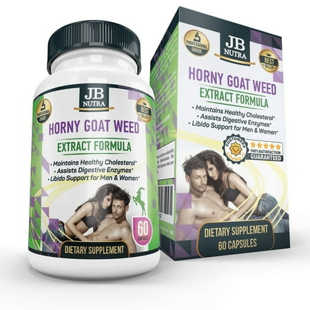 Horny Goat Weed Pills - Great Libido Booster for Men and Women, Erectile