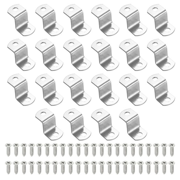 Uxcell 1/2" Offset Canvas Clips, 22 Pcs Metal Picture Framing Mirror Clips Z Shape Mounting Tools with 2 Mounting Holes for Photo Painting, Include 44 Screws, Silver Tone
