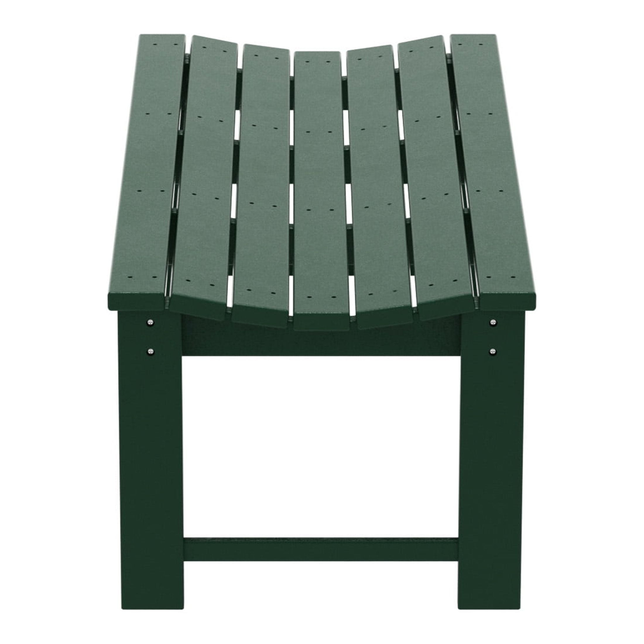 GARDEN Plastic Adirondack Backless Outdoor Bench for Patio Entryway, Dark Green