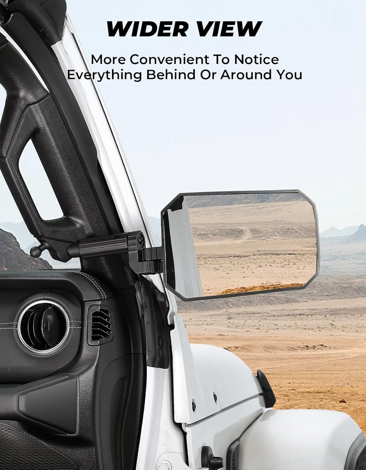 JOYTUTUS Mirrors Doors Off Compatible with 2018-2023 Wrangler JL/JLU & Gladiator JT, JL Side Mirrors with Ball Adapter, Wider View