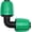 Green Elbow, variant on 12-pack 1/2" to 1/4" leakproof barbed reducing tee drip irrigation adapters