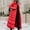 Red, variant on Jesvior Women'S Long Down Jacket with Hood Winter Casual Thick Warm Coat Turndown Collar Long Sleeve Solid Puffer Jacket for Daily Wear