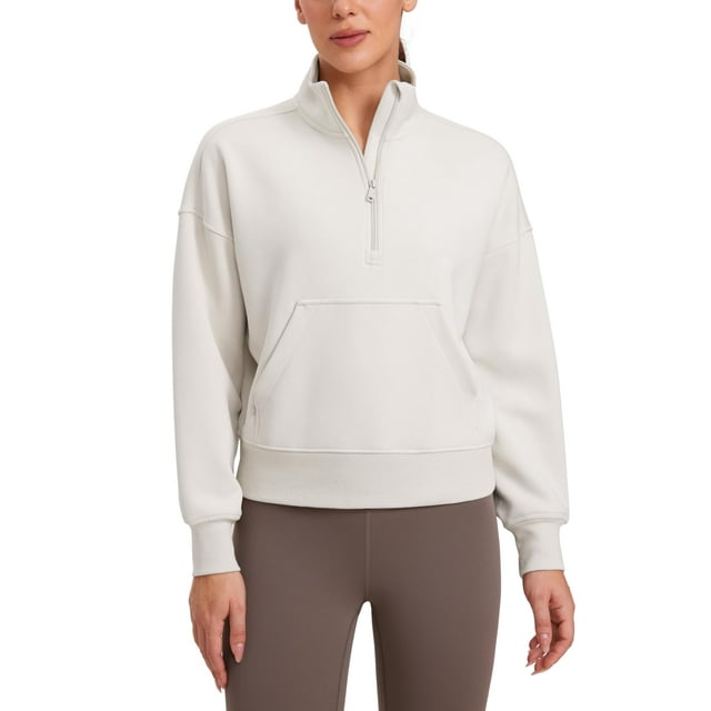 Sudadera CRZ YOGA SoftAura Half Zip para Mujer Milky White XS