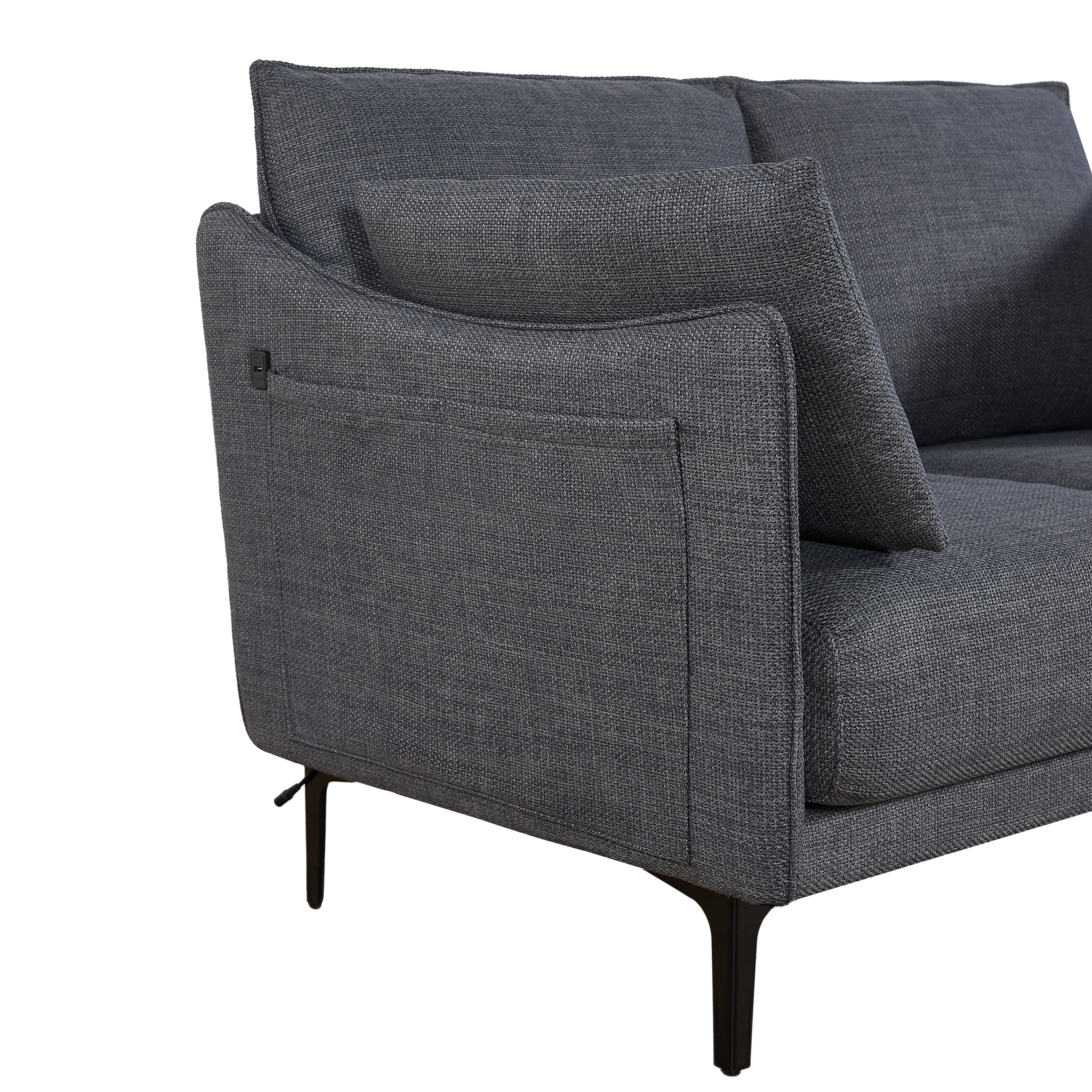 MAYEERTY 2 Seater Sofa For Primary Living Space , Bed Room, 2 Pillows,Gray