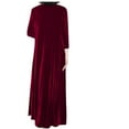 thumbnail image 7 of OSFVNOXV Fall Wedding Guest Dress for Women Long Sleeve Velvet Maxi Dress Loose Fit Shift Dress for Evening Birthday Party, 7 of 7