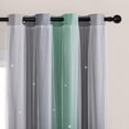 thumbnail image 2 of Cortinas para dormitorio XiDi en capas dobles tipo visillo arcoíris verde, 2 of 9