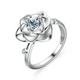 thumbnail image 2 of Moissanite Diamond Rings for Women 0.5ct Round Cut Sterling Silver Rings Anniversary Engagement Bridal Promise Rings with Certificate, 2 of 8