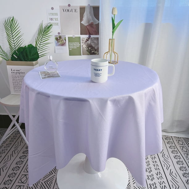 Nvzi Mantel de tela de color sólido para mesa de comedor, escritorio de estudiante, mantel de mesa de café, decoración (morado, 60 * 60 cm)