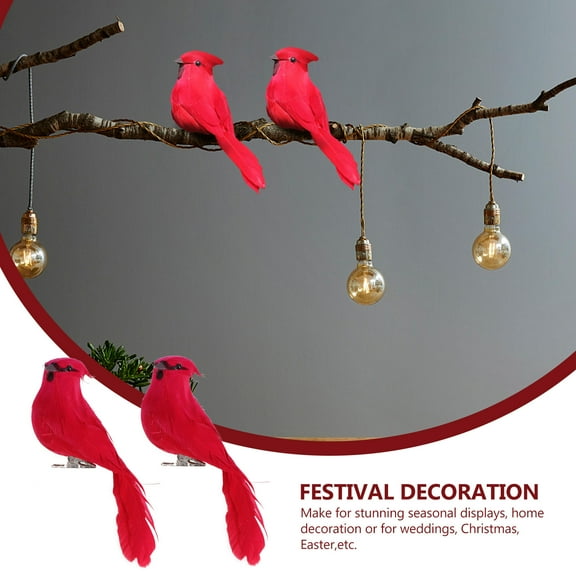 WHAMVOX 2Pcs Realistic Birds Artificial Birds Festival Ornaments Wedding Decorations for Home Outdoor