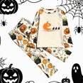 thumbnail image 2 of TOWED22 Kids‘ Halloween Pumpkin Print Pajama Set, Long Sleeve Crew Neck Sleepwear with Pants, Soft Matching Family Holiday Outfit,10-11 Y, 2 of 7