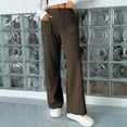 thumbnail image 2 of Women's Casual Pants Loose Straight Leg Comfortable Everyday Wear Solid Color Trousers For All Seasons Machine Washable, 2 of 8