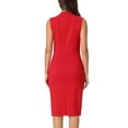 thumbnail image 3 of INSPIRE CHIC Women's Pencil Dress Sleeveless Square Neck Bodycon Office Work Sheath Dresses M Red, 3 of 6