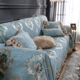 thumbnail image 5 of Chenille Jacquard Embroidery Sofa Blanket Cover Soft Polyester Weave Couch Cover for Pets Dog Kids Luxury Paisley Floral European Style Sofa Slipcover Couch Protector (X-Large, Blue), 5 of 5