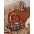 thumbnail image 4 of Fashion American Retro Style Simple Style Retro Plaid Crossbody Bag Retro Shoulder Bag Handbag Small Square Shoulder Bag 25.5 X 14 X 10CM, 4 of 8