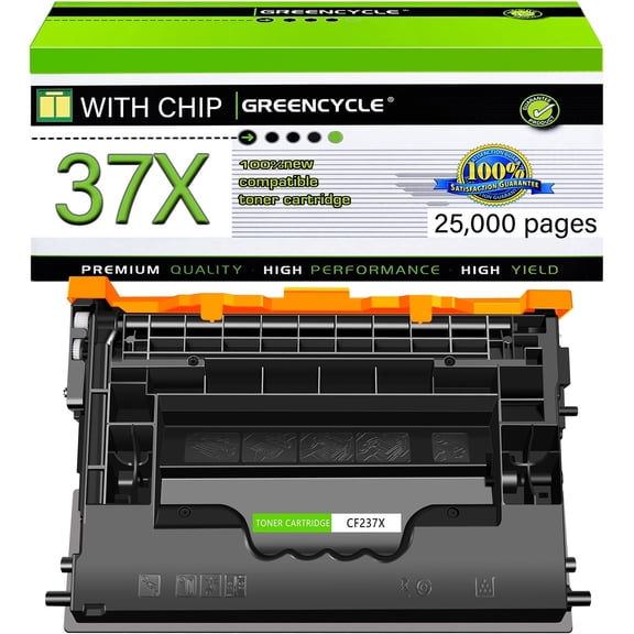 GREENCYCLE 1 Pack Compatible for HP 37X CF237X 37A CF237A Work for Enterprise M607n M607dn M608n M608dn M608x M609 M609x MFP M631 M632 M631h M633fh Printer (Black, 25000 pages)