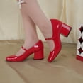 thumbnail image 2 of JENN ARDOR Women's Chunky Block Low Heel Dress Shoes Closed Toe Mary Jane Work Pumps Shoes, 2 of 5