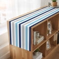 thumbnail image 6 of Navy Blue Stripe 108 Inch Table Runner, Ombre Geometric Grey Vertical Striped Farmhouse Dresser Scarf Cotton & Linen Tablerunner for Dining/Kitchen Island/Holiday Party Décor 13" x 108", 6 of 9