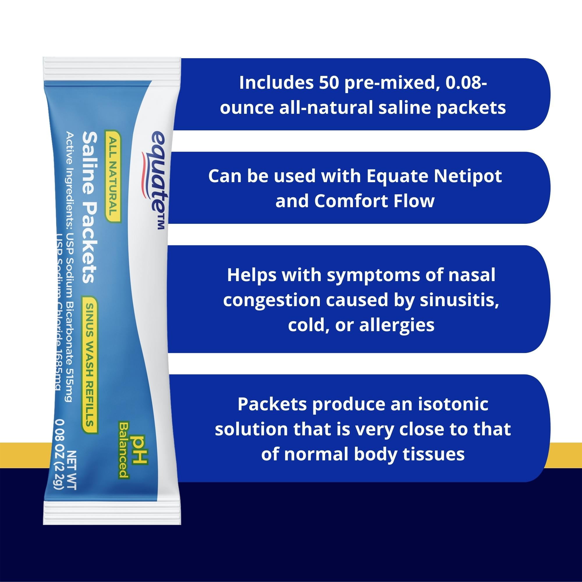 25Packs Nasal Salt Wash Sinus Allergies Nose Rinse Relief Saline Mix  Cleaner New