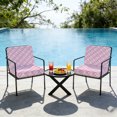 thumbnail image 3 of Outdoor Patio Cushion Covers 4 Pack Pink Plaid Patio Chair Cushion Covers with Ties and Zipper Pink White Grids Geometric Waterproof Outdoor Seat Cushion Covers for Patio Furniture 20"x18", 3 of 3