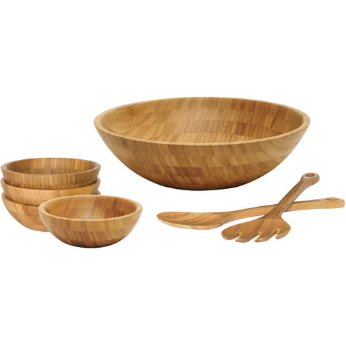 Lipper Bamboo 7Piece Round Salad Bowl Set