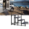 thumbnail image 1 of RV Steps – 4-Step with Single Handrail – Non-Slip Mats – 660 lb Capacity – Portable Ladder – Travel Trailer, Camper, Porch, Pool & Pets, 1 of 7