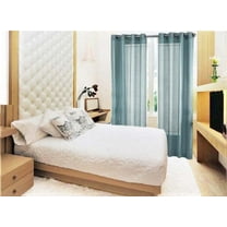 2 panel faux silk solid curtain drapes with grommets 108" total width by 63" long plain solid color for any bedroom or patio door semi-sheer panels ruby slate blue non blackout