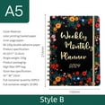 thumbnail image 1 of Planner 2024 2024 Personalized Weekly And Monthly Planner Flower Schedule English Diary on Clearance, 1 of 3