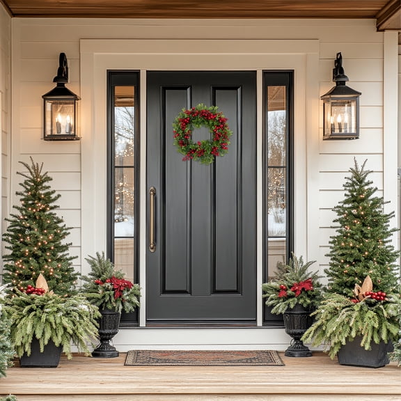 Northlight Red Berry and Boxwood Small Artificial Christmas Wreath - 20" - Unlit