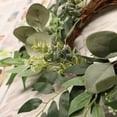 thumbnail image 7 of Artificial Eucalyptus Wreath with Twig Base, 18"/20" Leaves Wreath for Home Front Door Hanging Wedding Party Decor - 50cm, 7 of 7