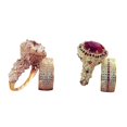 thumbnail image 1 of (2-Pack) Rinsvye Engagement Handmade Wedding Stone Wave Rings Cut White Gift Jewelry Chunky Rings Ring Rings Cool Rings for Women Spoon Rings Weird Rings, 1 of 3